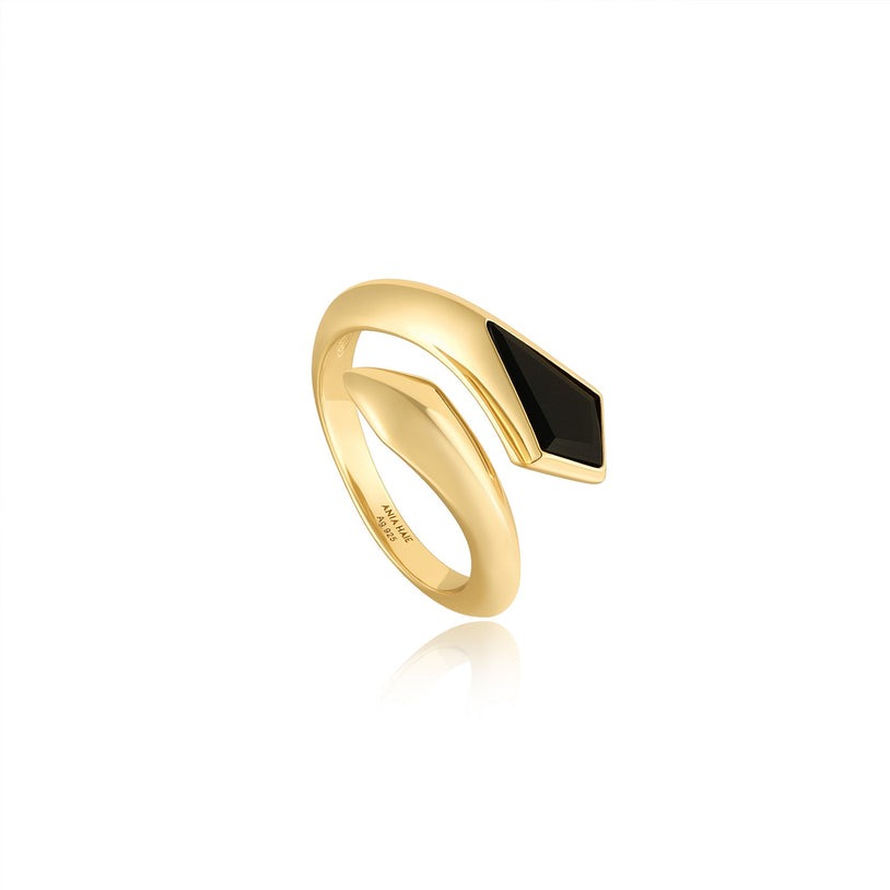 Ania Haie Black Agate Wrap Adjustable Ring