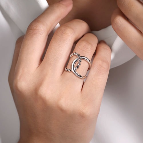Gabriel & Co. Bujukan Silver Interlocking Wide Band Ring
