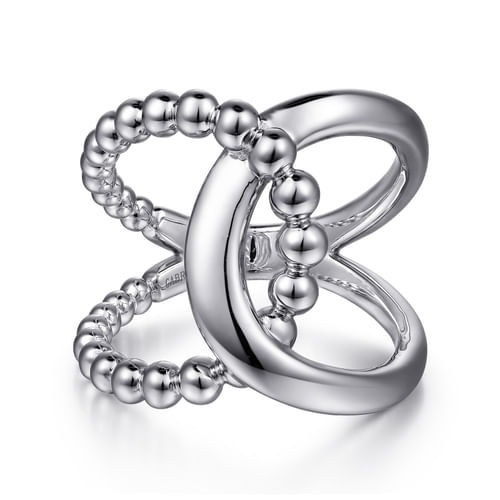 Gabriel & Co. Bujukan Silver Interlocking Wide Band Ring