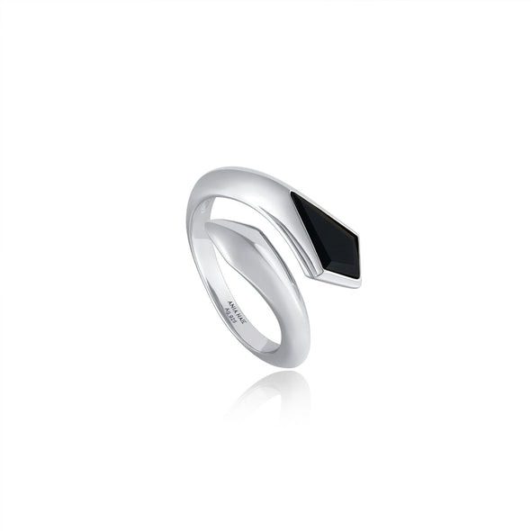 Ania Haie Black Agate Wrap Adjustable Ring