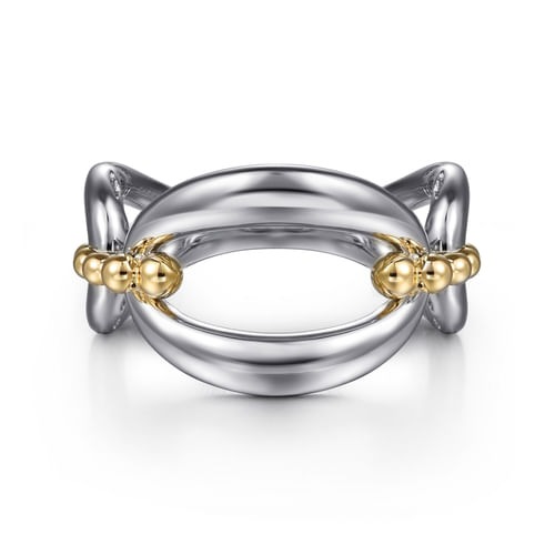 Gabriel & Co. Bujukan Two-Tone Link Ring
