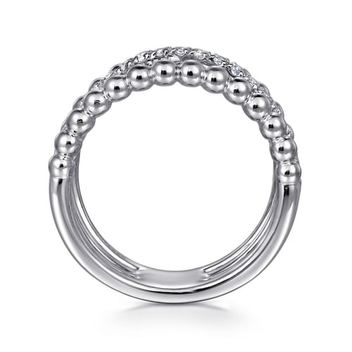 Gabriel & Co. Bujukan Silver White Sapphire Criss Cross Ring