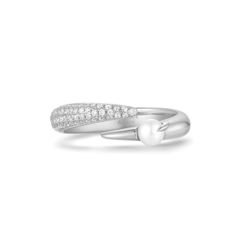 Ania Haie Sparkle Pearl Crossover Adjustable Ring