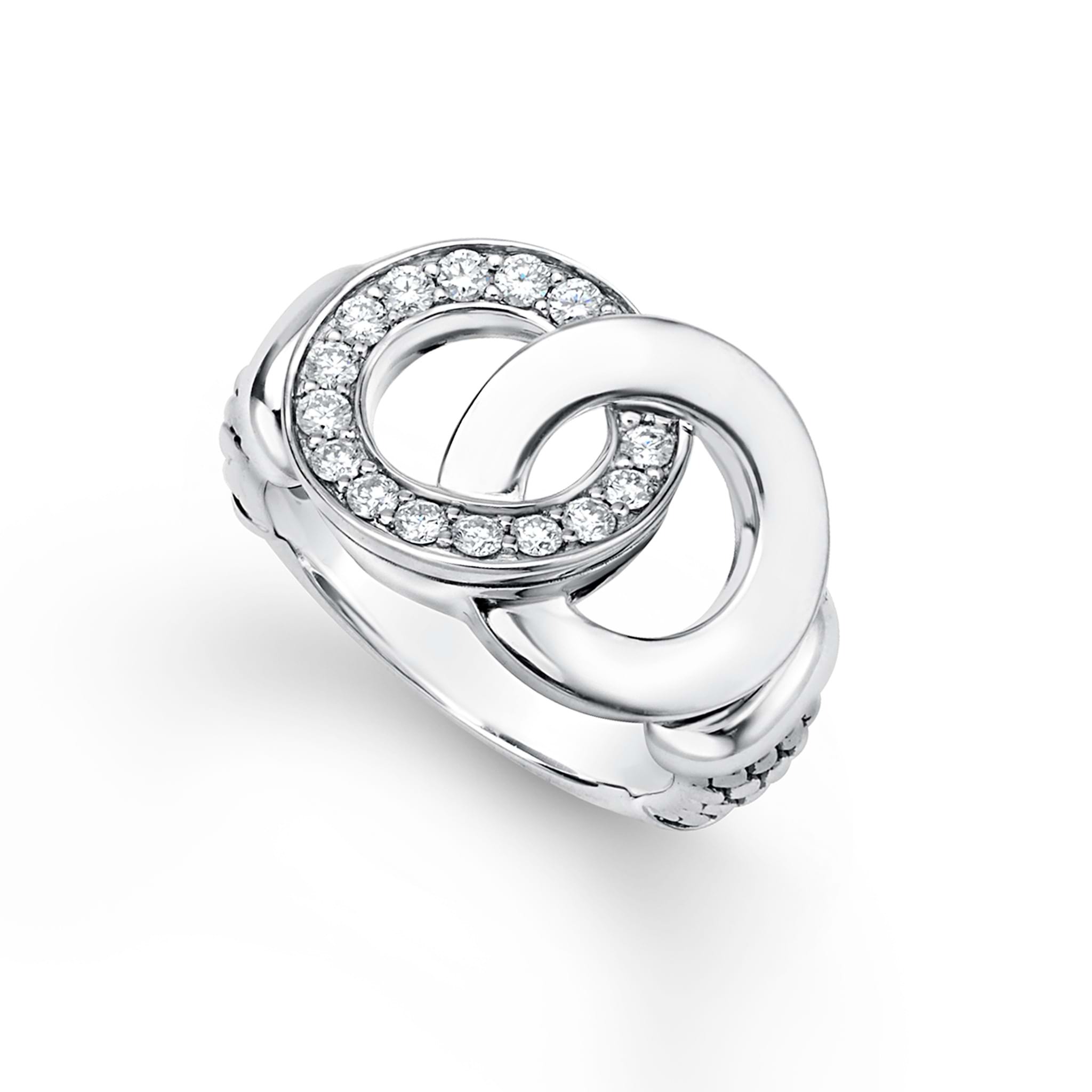 LAGOS Signature Caviar Large Interlocking Diamond Ring