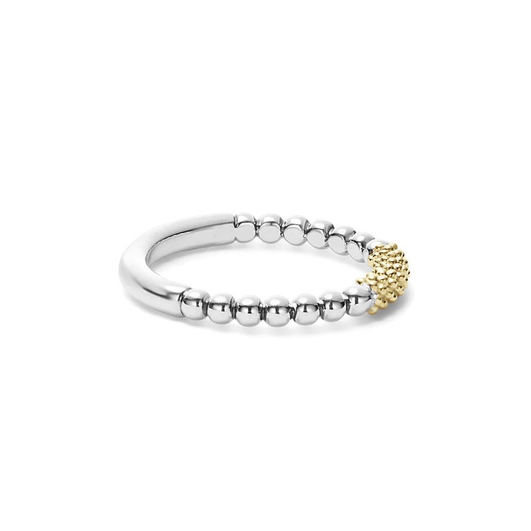 LAGOS Caviar Icon Two-Tone 2mm Stacking Ring