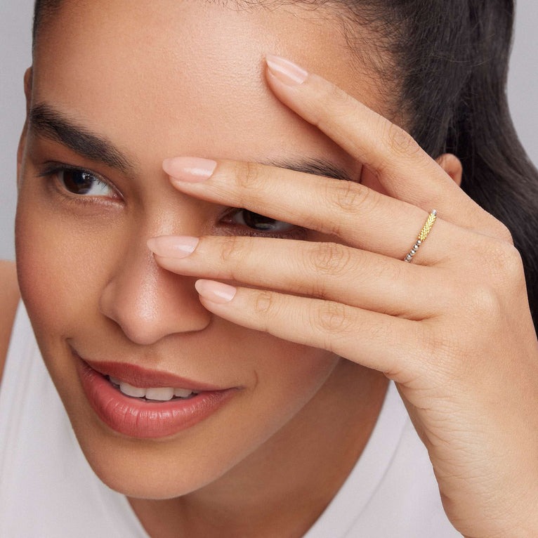 LAGOS Caviar Icon Two-Tone 2mm Stacking Ring
