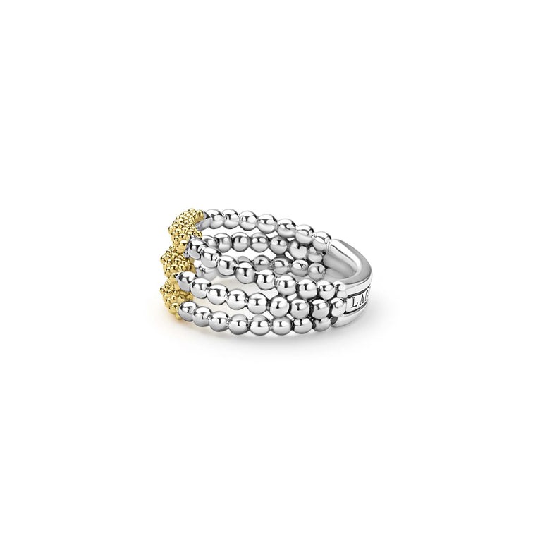LAGOS Caviar Icon Two-Tone Three Row Ring
