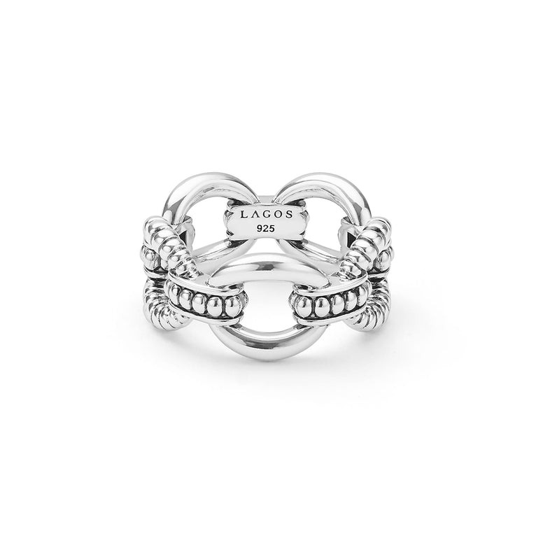 LAGOS Signature Caviar Link Ring