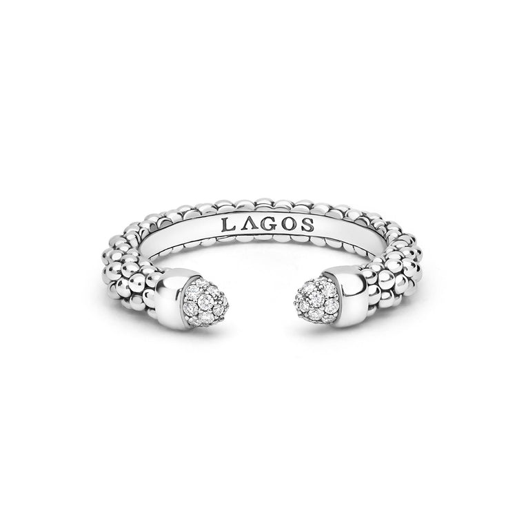 LAGOS Signature Caviar Diamond Mini Versa Stacking Ring