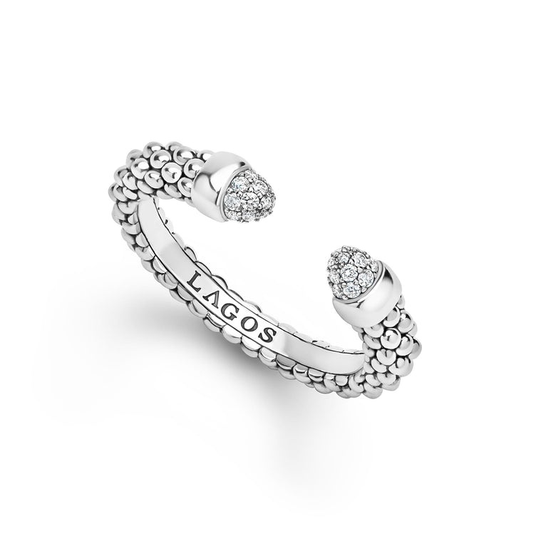 LAGOS Signature Caviar Diamond Mini Versa Stacking Ring
