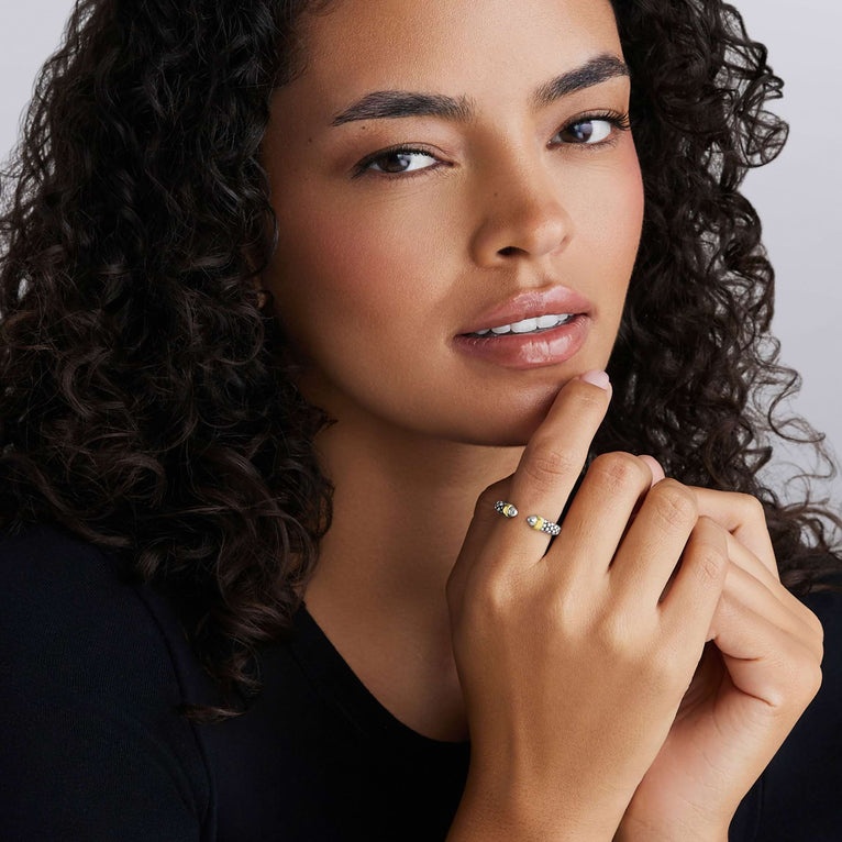 LAGOS Signature Caviar Two-Tone Mini Versa Stacking Ring