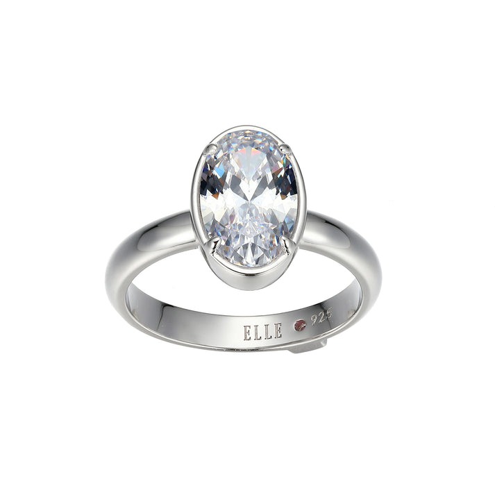 Elle Serenelle Oval CZ Solitaire Ring