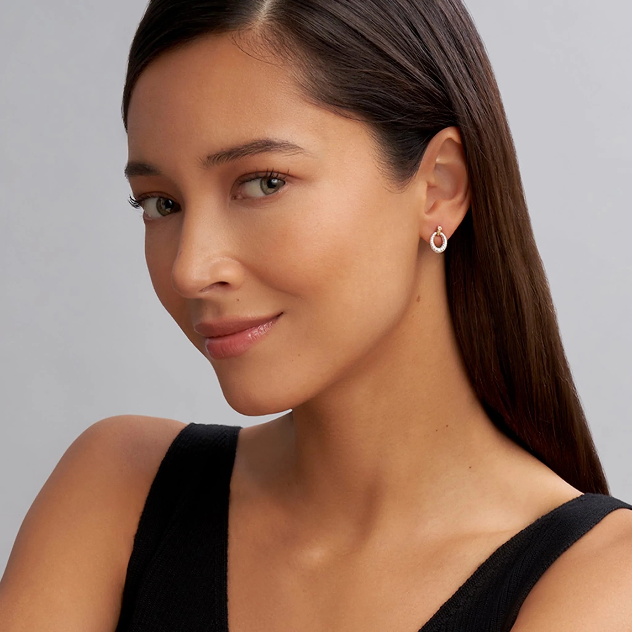 Lagos Caviar Lux Gold Oval Drop Diamond Earrings