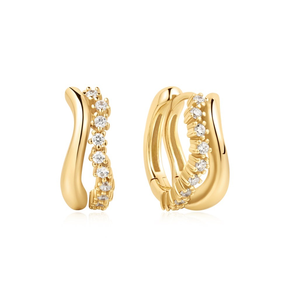 Ania Haie Miss Twinkle Sparkle Double Huggie Earrings