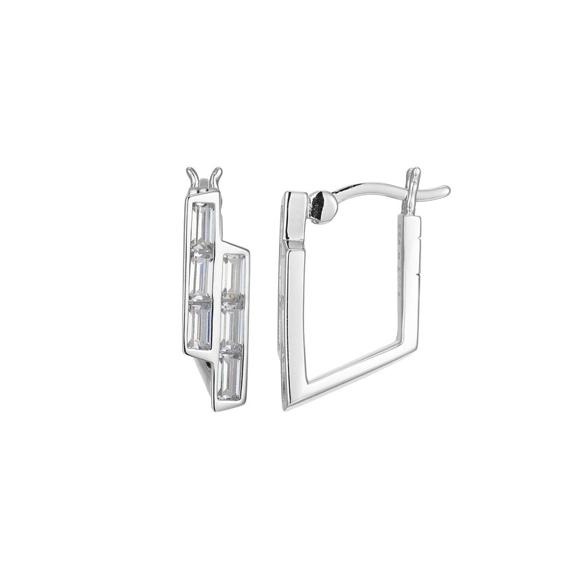 Elle Baguette 23mm Square Hoop Earrings