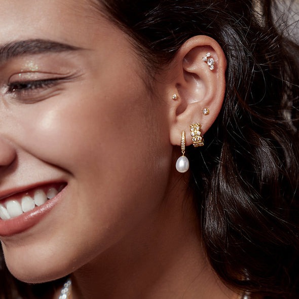 Ania Haie Pave Climber Stud Earrings