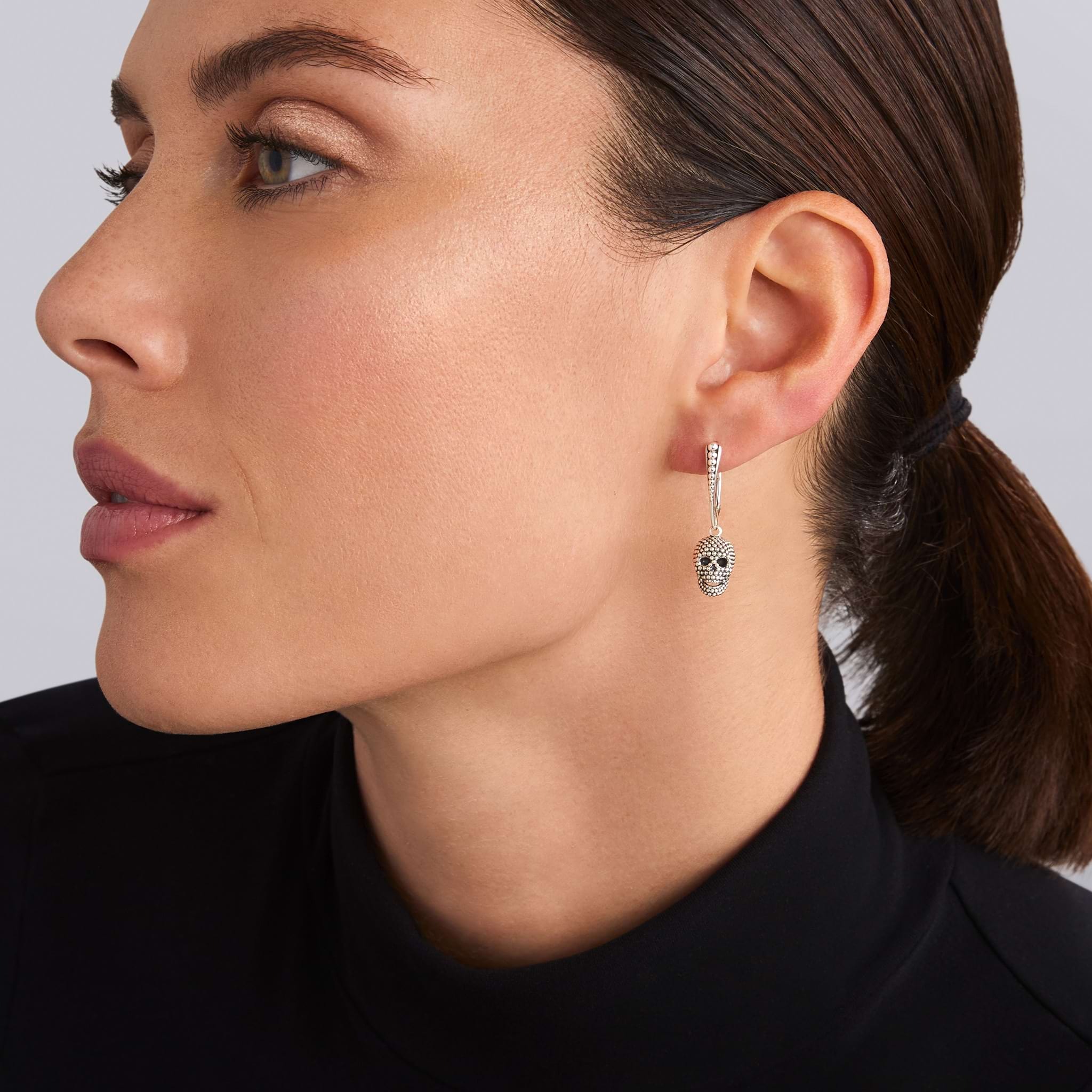 Lagos Anthem Caviar Skull Drop Earrings