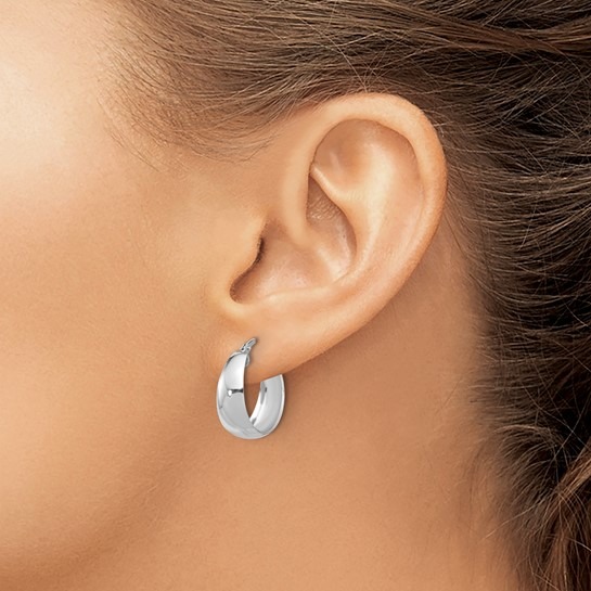 Rox By Martin Binder Silver Tapered Hoop Earrings