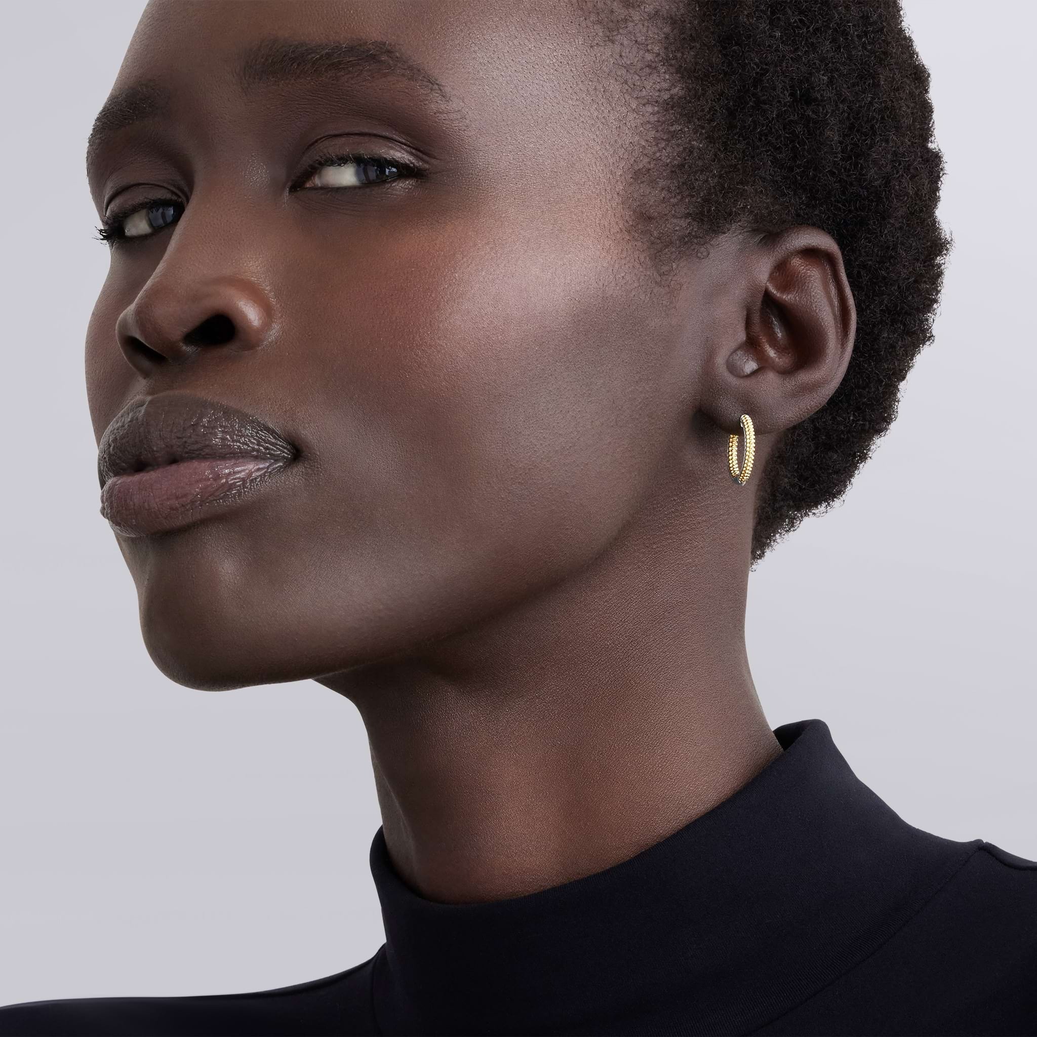 Lagos Caviar Lux Two-tone Huggie Earrings