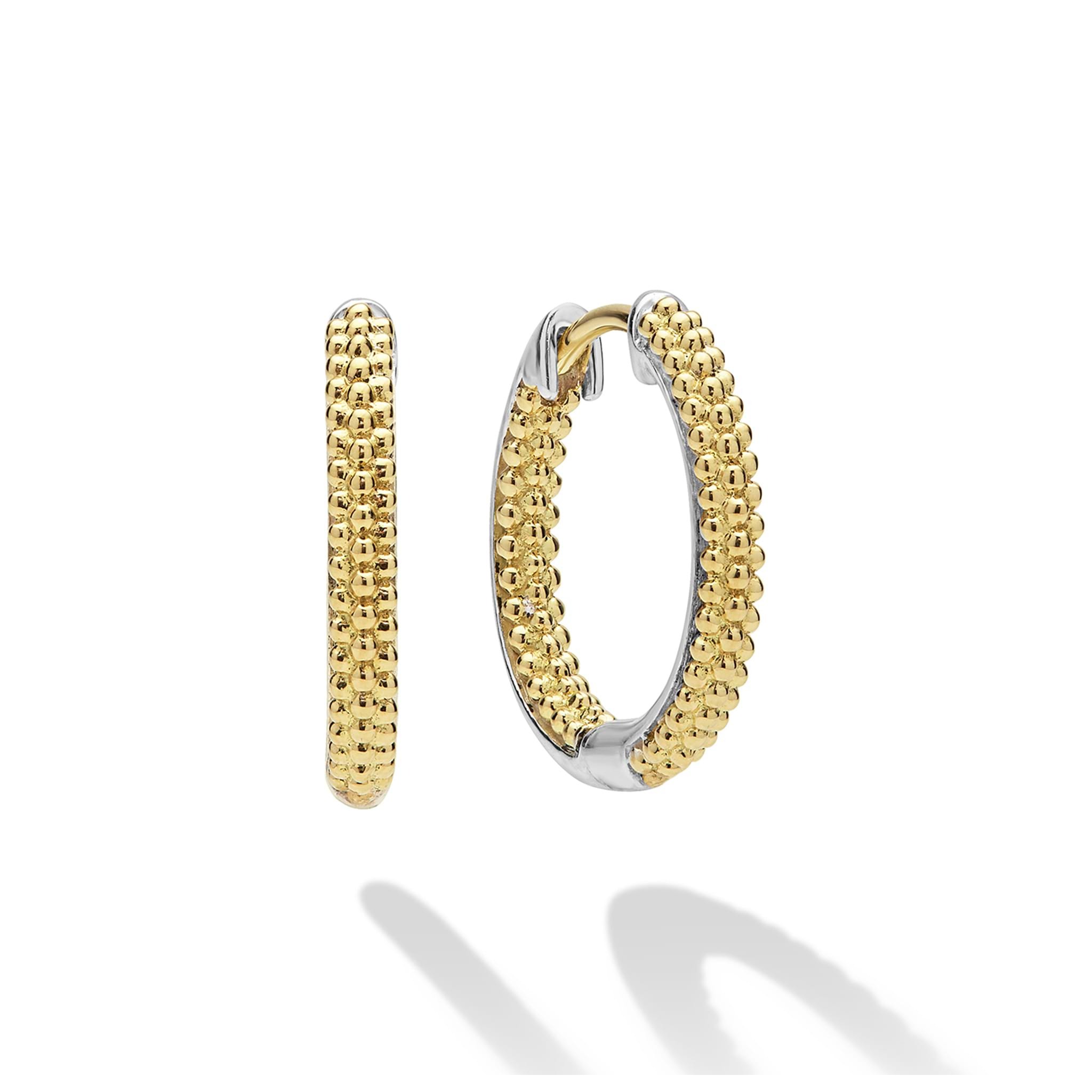 Lagos Caviar Lux Two-tone Huggie Earrings
