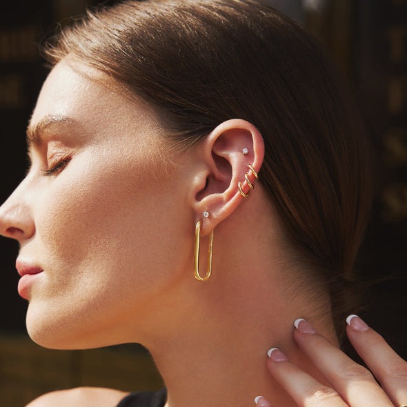 Ania Haie Vogue Maven Tube Small Huggie Hoop Earrings