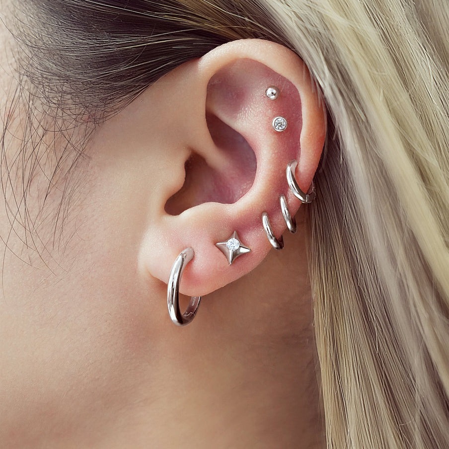 Ania Haie Vogue Maven Tube Small Huggie Hoop Earrings