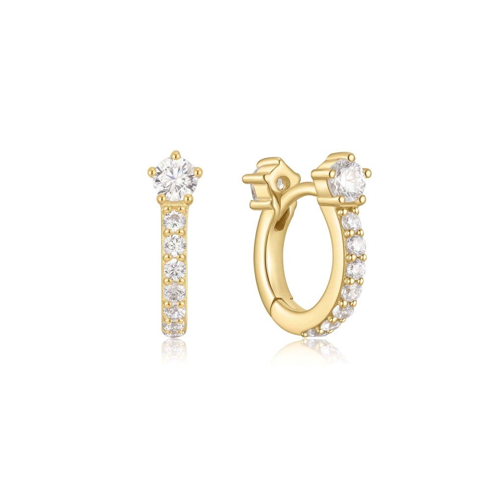 Ania Haie Melodic Poet Sparkling Pave Huggie Hoop Earrings