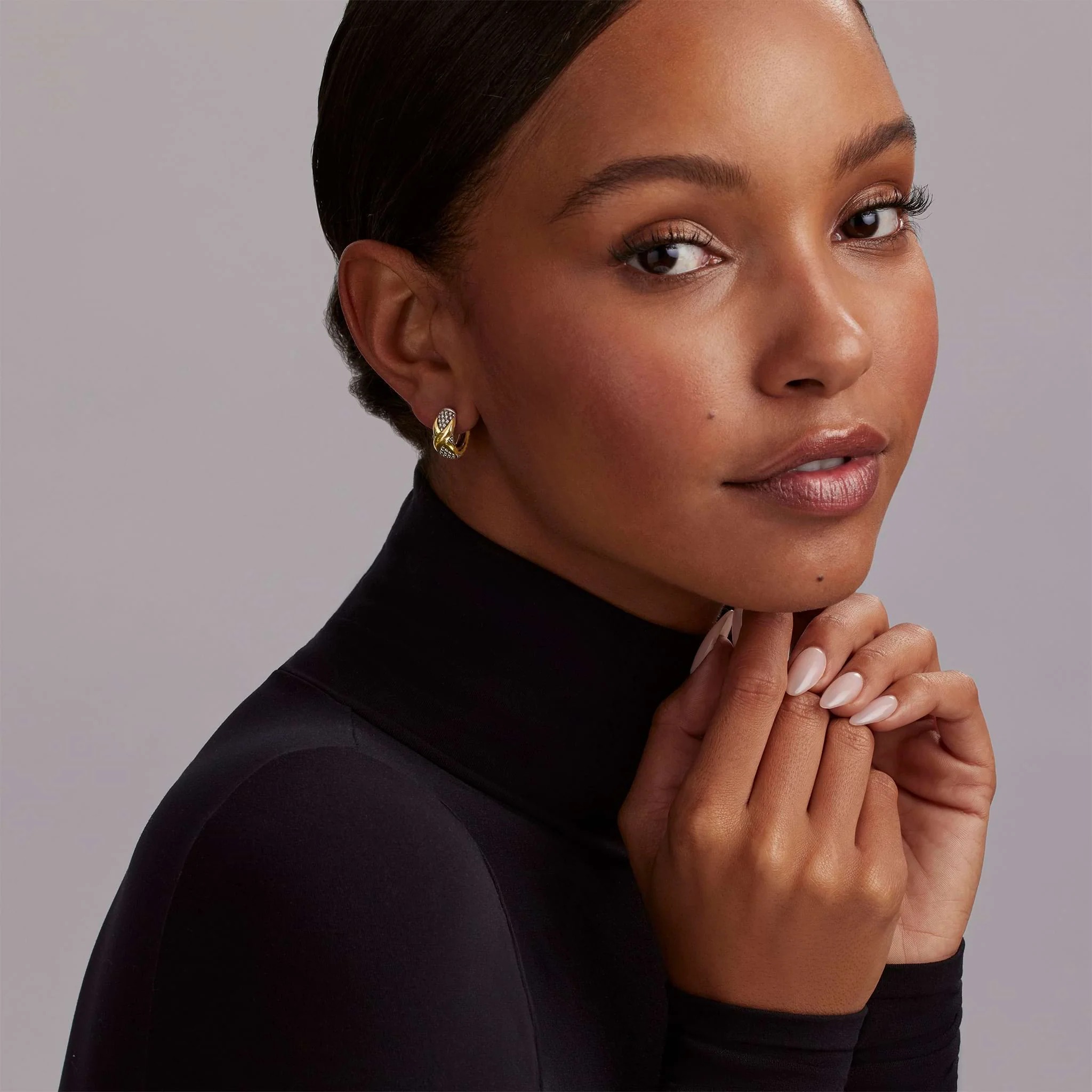 Lagos Embrace Two-tone X Huggie Earrings