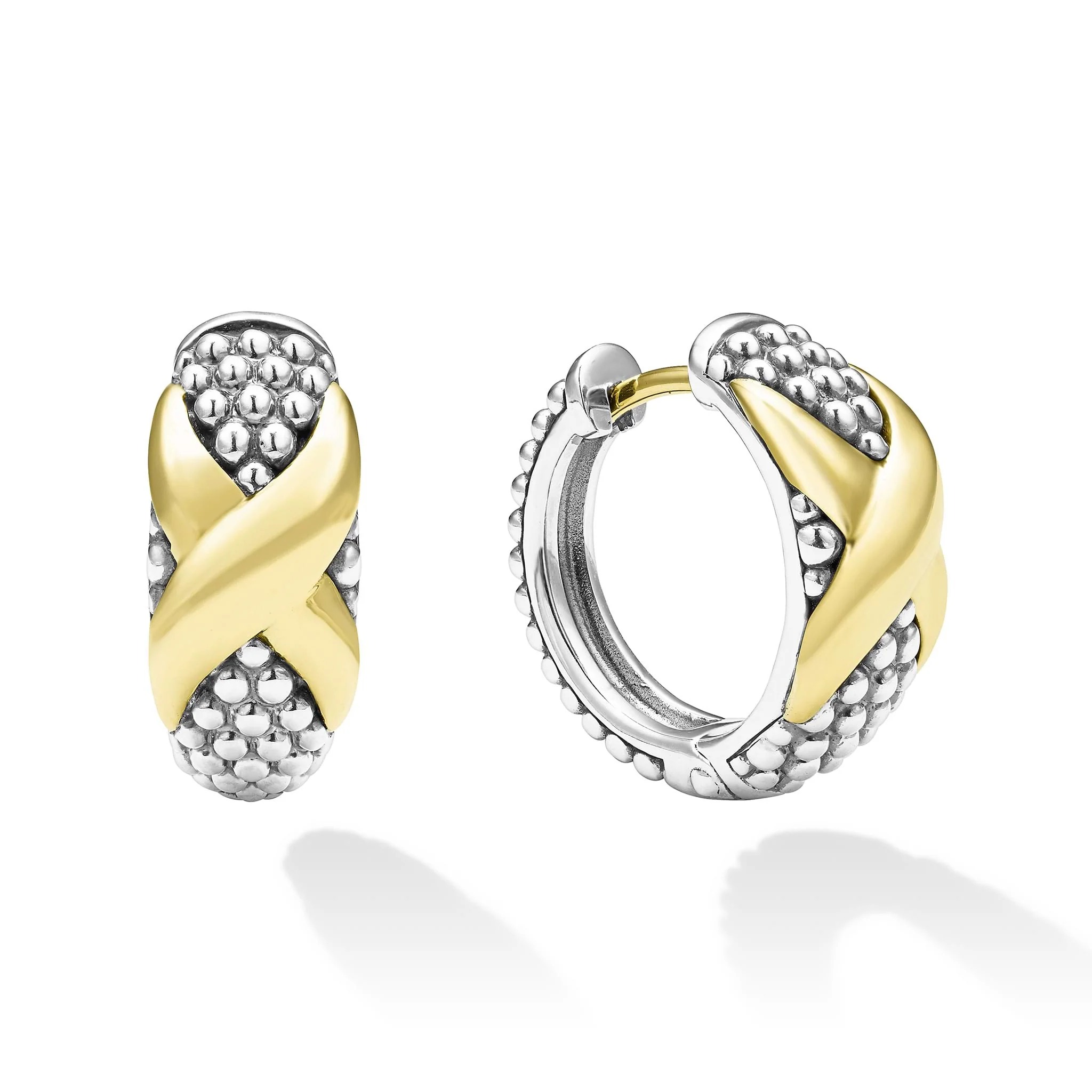 LAGOS Embrace Two-tone X Huggie Earrings