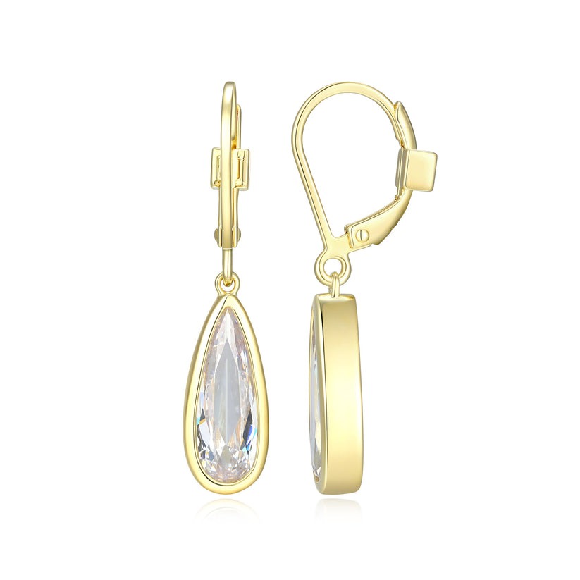 Elle Lustre Teardrop Leverback Drop Earrings