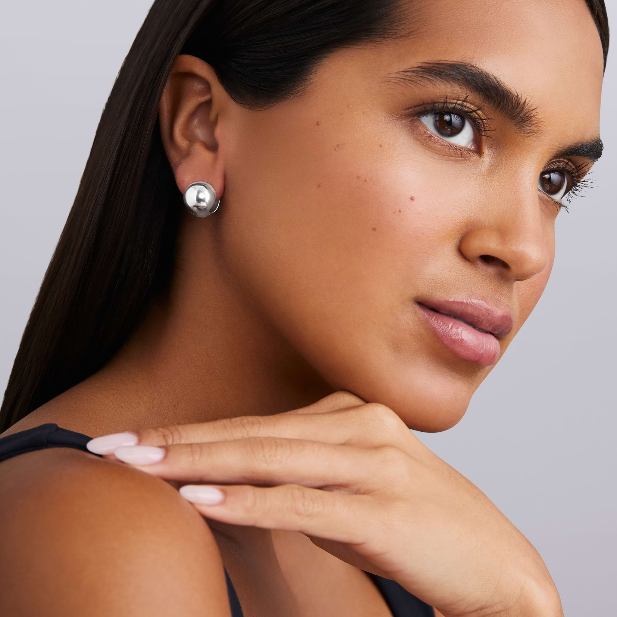 LAGOS Caviar Bubbly Silver Round Huggie Earrings