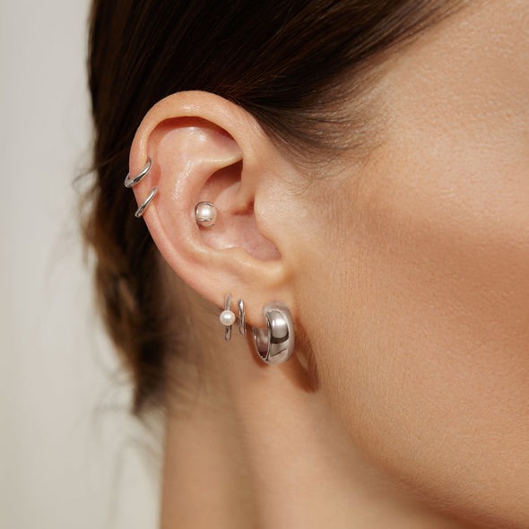 Ania Haie Sunny Sparkler Chubby Medium Huggie Hoop Earrings