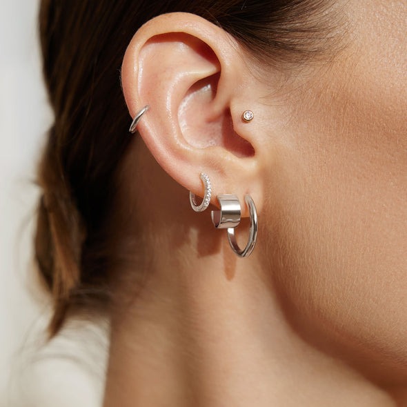 Ania Haie Vogue Maven Flat Small Huggie Hoop Earrings