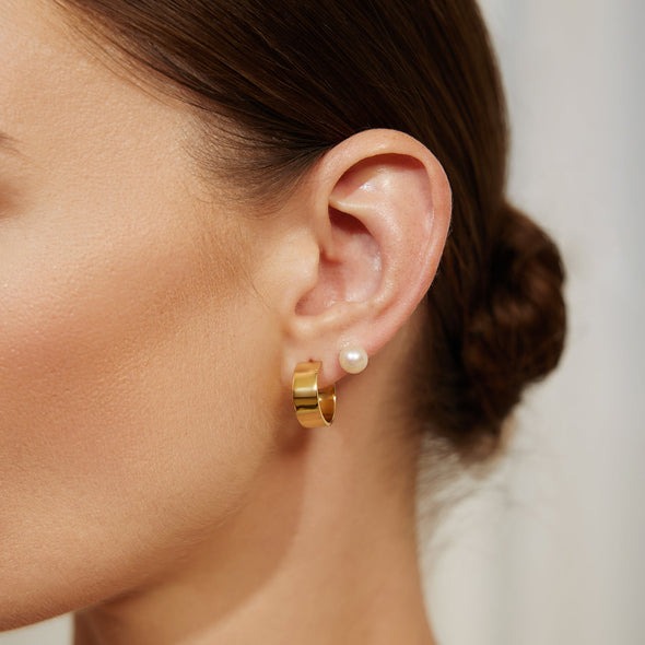 Ania Haie Vogue Maven Flat Medium Hoop Earrings
