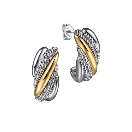 Gabriel & Co. Bujukan Multiple Row J Hoop Earrings