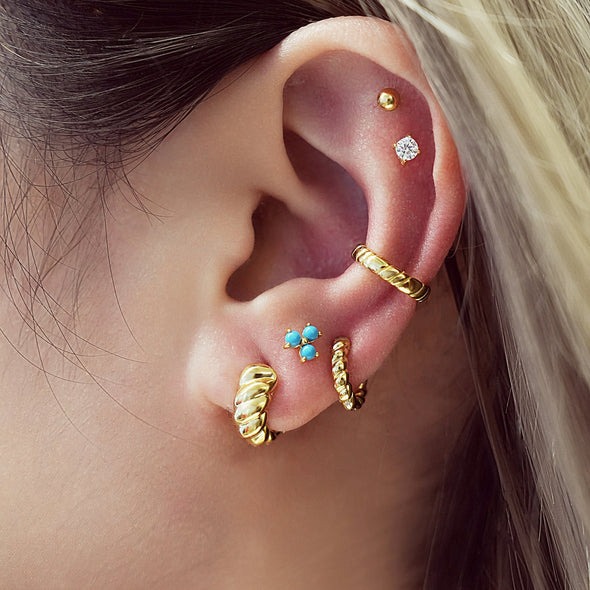 Ania Haie Chill Voyager Texture Small Huggie Hoop Earrings