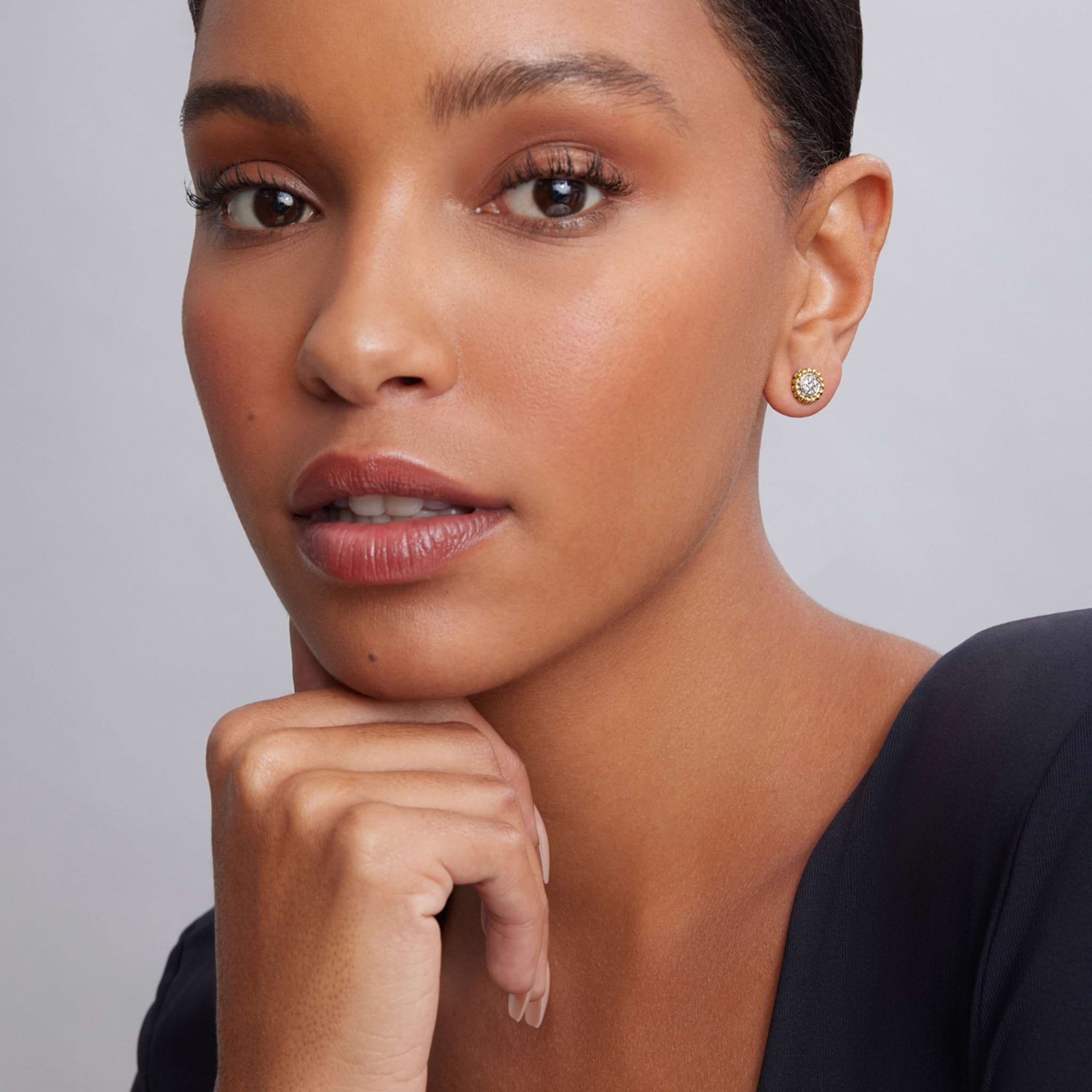 LAGOS Caviar Lux Two-Tone Diamond Stud Earrings