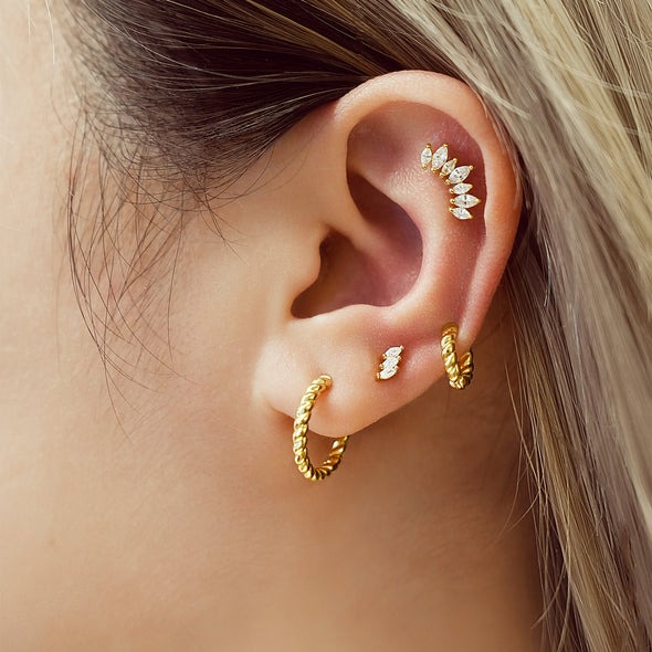 Ania Haie Chill Voyager Texture Medium Huggie Hoop Earrings