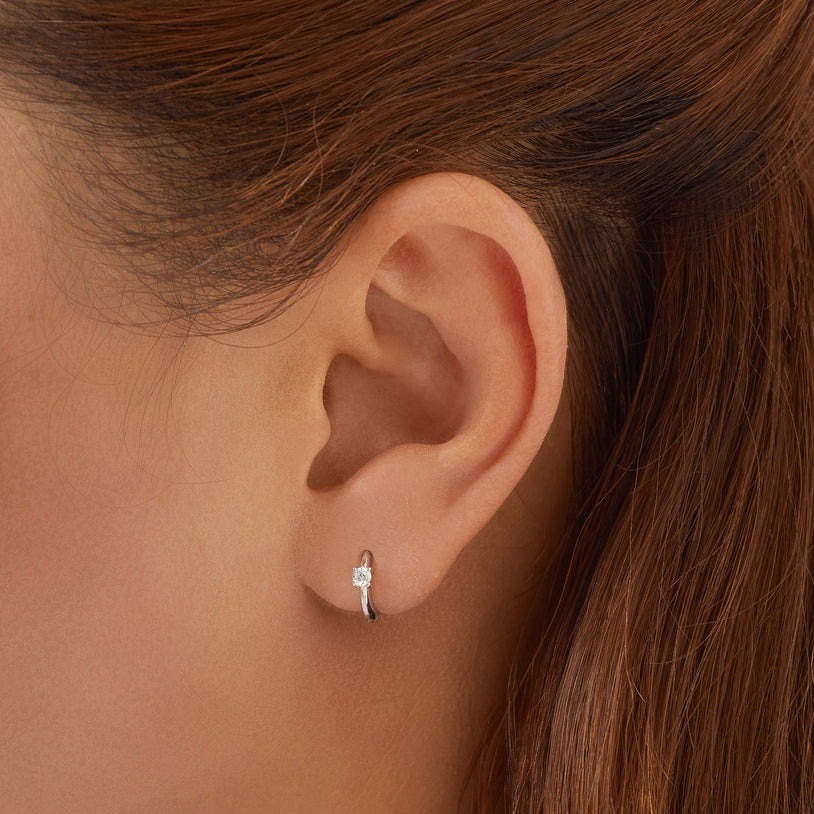 Ania Haie Solitaire Cubic Zirconia Mini Huggie Earrings