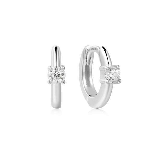 Ania Haie Solitaire Cubic Zirconia Mini Huggie Earrings