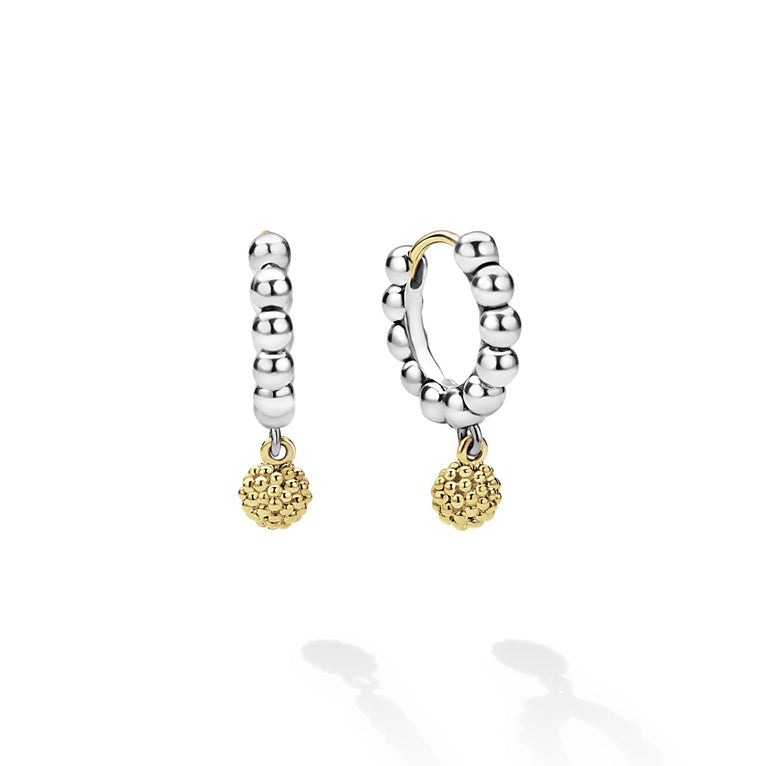LAGOS Caviar Icon Two-Tone Beaded Huggie Earrings