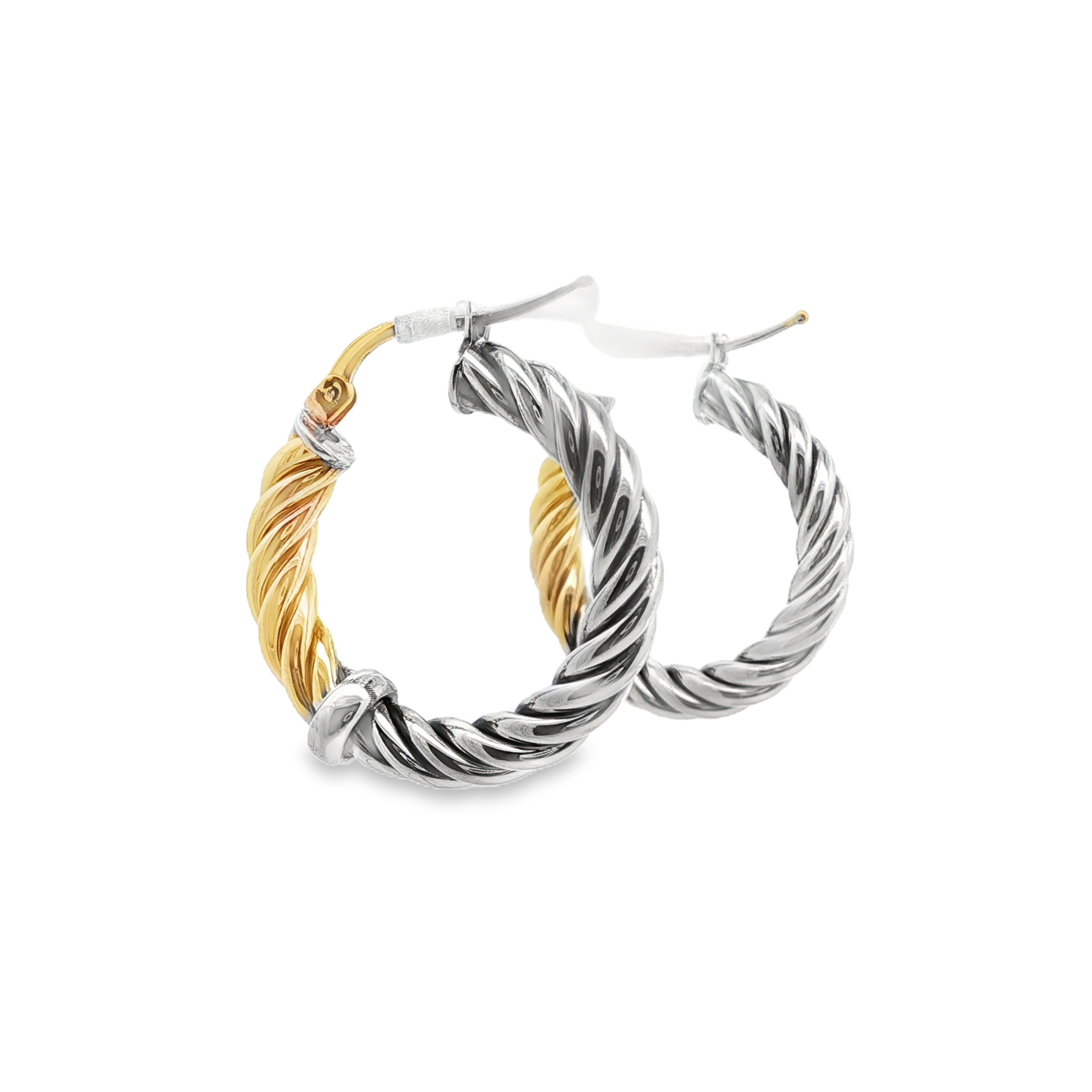 Estate by Martin Binder Silver Ribbed Hoop Earrings