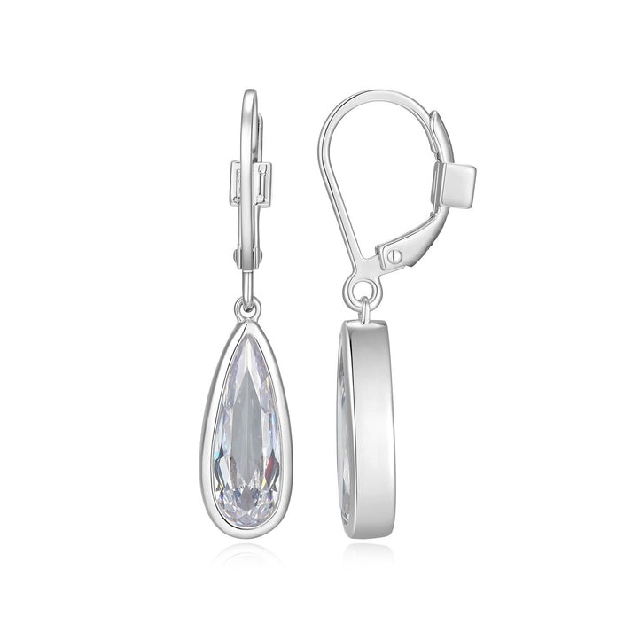 Elle Lustre Teardrop Leverback Drop Earrings