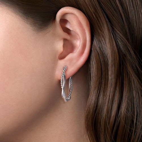 Gabriel & Co. Bujukan Silver 30mm Twist Hoop Earrings