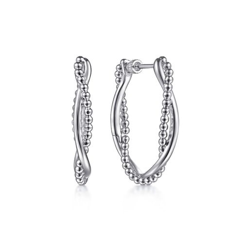 Gabriel & Co. Bujukan Silver 30mm Twist Hoop Earrings