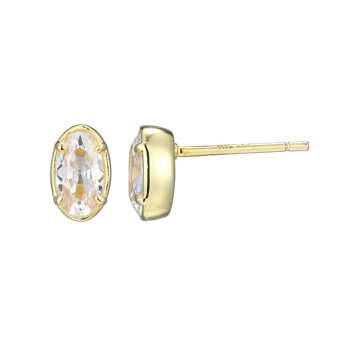 Elle Serenelle Oval CZ Stud Earrings