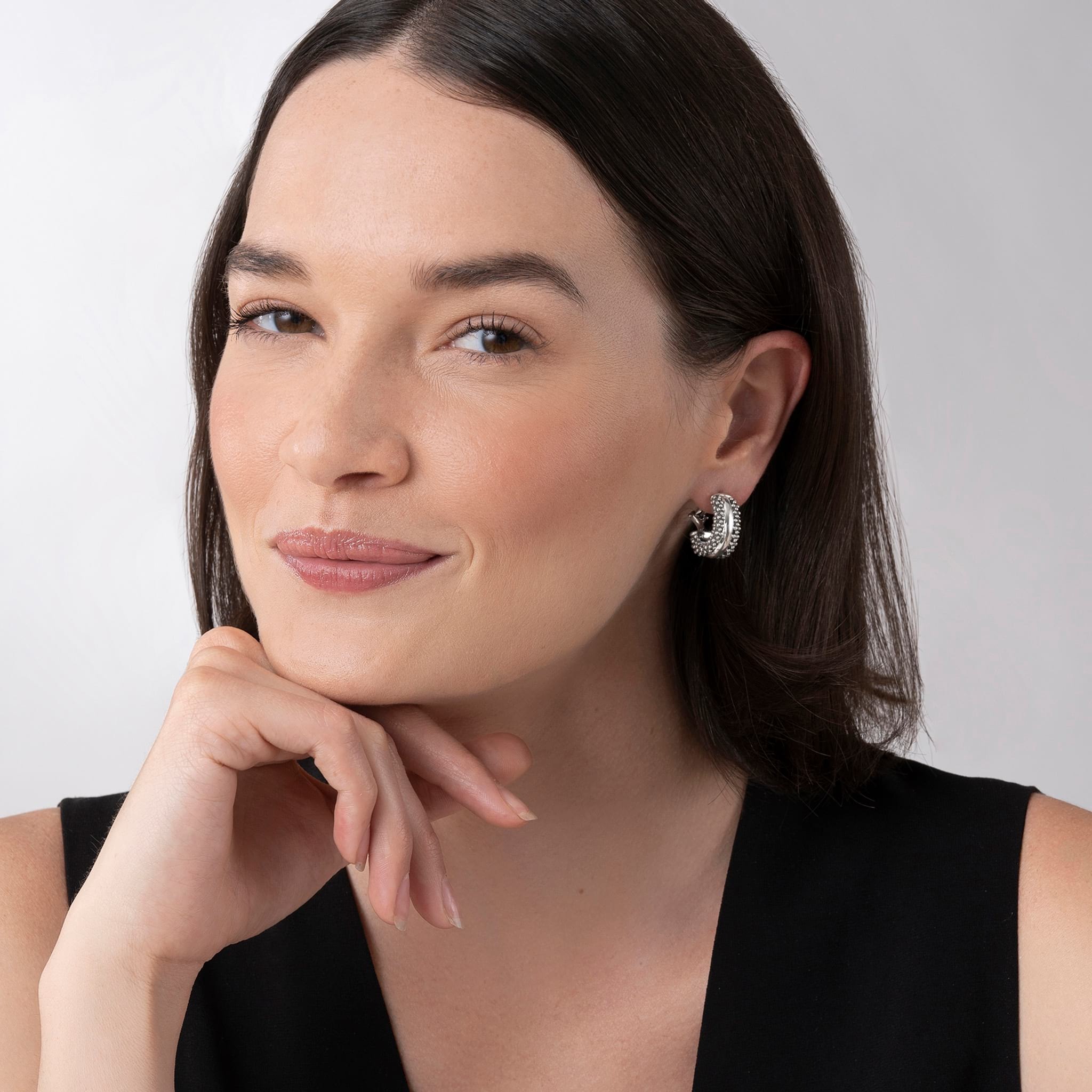 LAGOS Signature Caviar Station Hoop Earrings