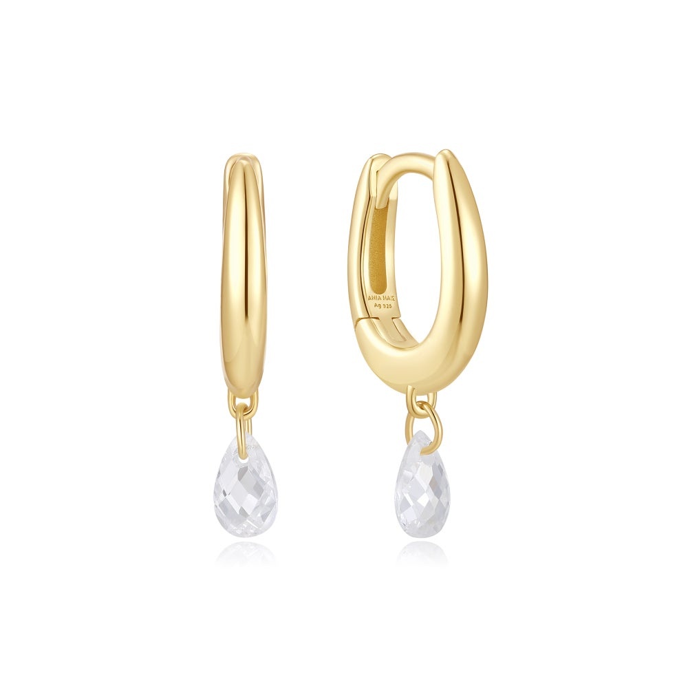 Ania Haie Teardrop Dangle Huggie Hoop Earrings