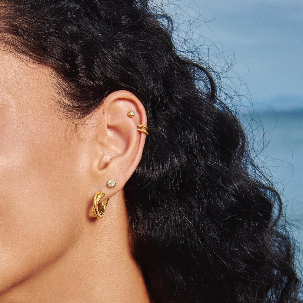 Ania Haie Entwined Dual Huggie Hoop Earrings