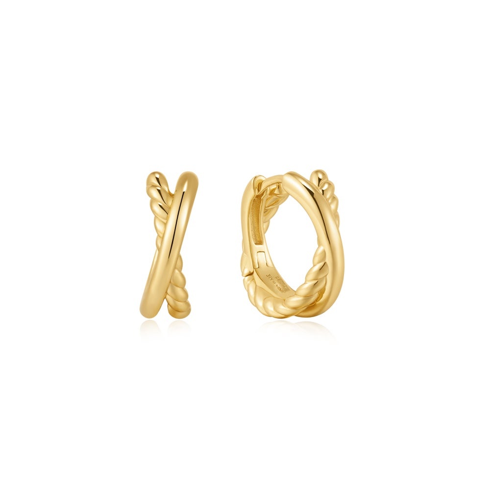 Ania Haie Entwined Dual Huggie Hoop Earrings